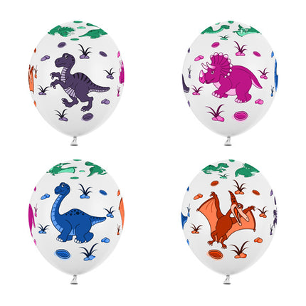 Ballons dinosaures colorés 30cm 6pcs