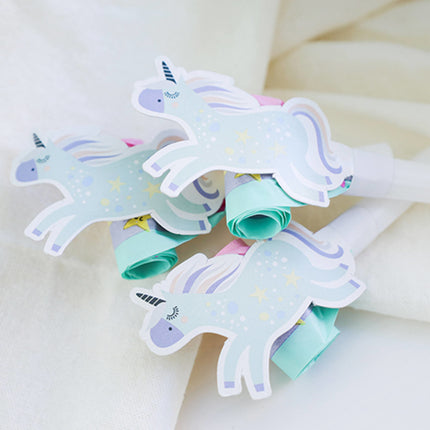 Licorne langues à enrouler arcs-en-ciel 24cm 6pcs