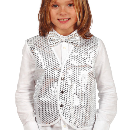 Gilet argenté Paillettes Enfant