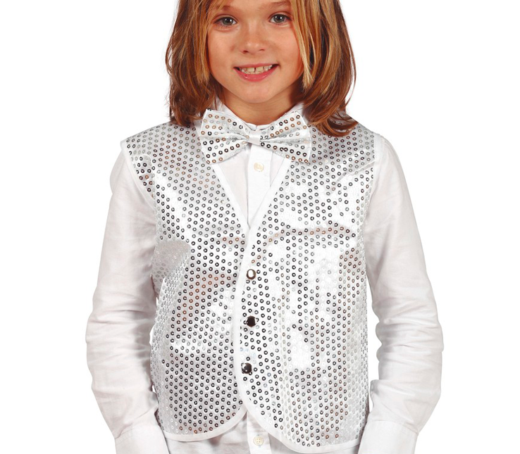 Gilet argenté Paillettes Enfant