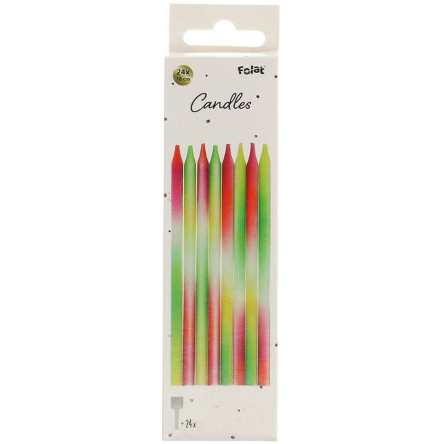 Bougies colorées néon 8pcs