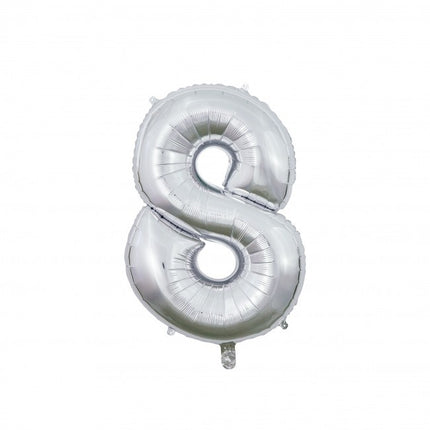 Ballon de baudruche Figure 8 Argent 66cm