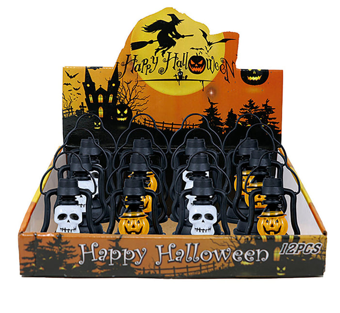 Décoration de table Halloween Orange noire Citrouille Lanterne 10cm