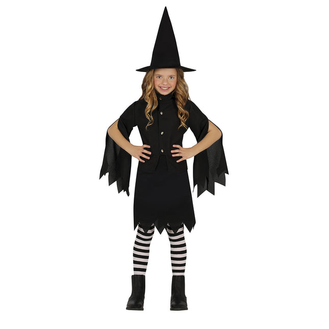 Costume d'Halloween sorcière fille noir