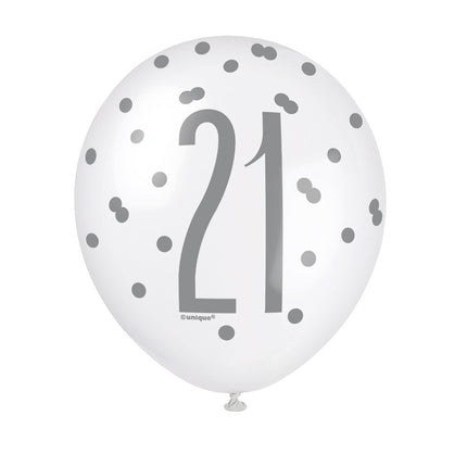 Ballons 21 Years Dots 30cm 6pcs