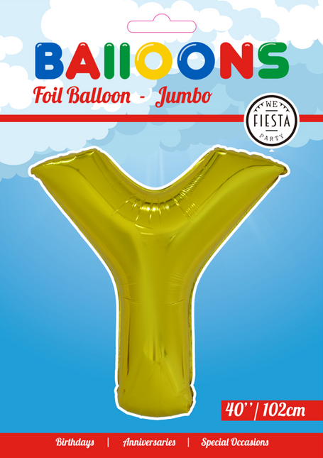 Ballon de baudruche Lettre Y Or XL 102cm vide