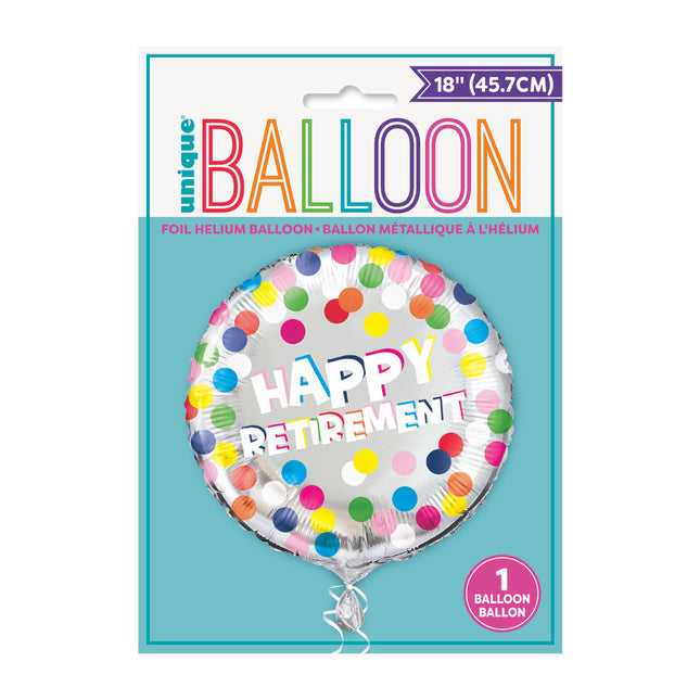 Ballon à l'hélium Happy Retirement coloré 45cm vide.
