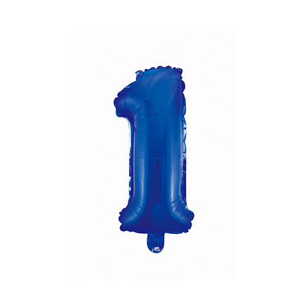 Ballon de baudruche Figure 1 Bleu 41cm avec paille