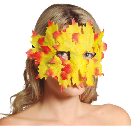 Masque de feuilles jaune