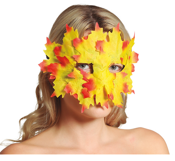 Masque de feuilles jaune