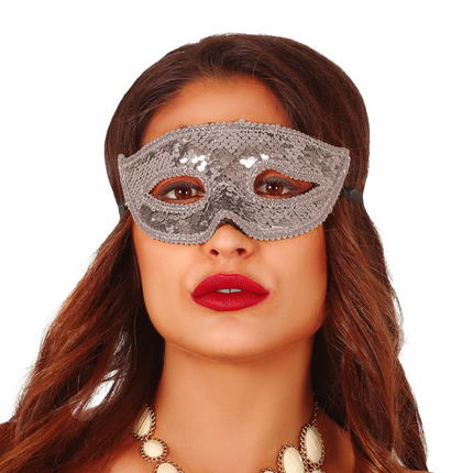 Masque argenté paillettes