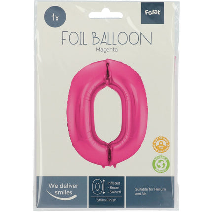 Ballon de baudruche Figure 0 Fuchsia Metallic XL 86cm vide