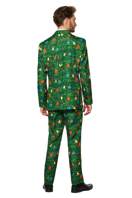 Costume vert de Noël avec des lumières