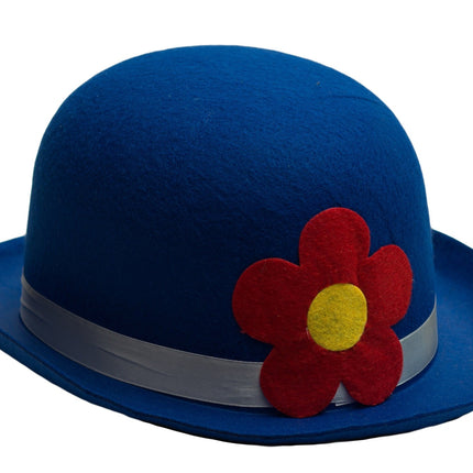 Chapeau melon Clown Bleu