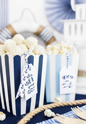 Bols à pop-corn Mélange bleu 12.5cm 6pcs