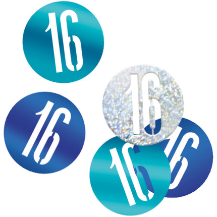 Confetti de table 16 ans bleu 14gr