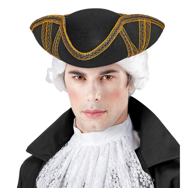 Chapeau noir Tricorne