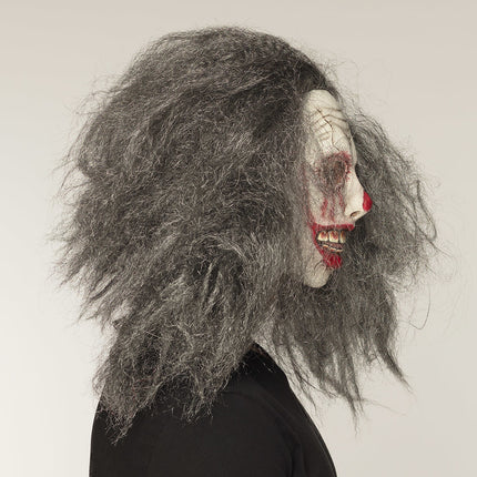 Masque d'Halloween Clown Cheveux gris