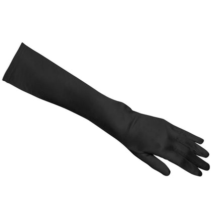 Gants longs en satin noir