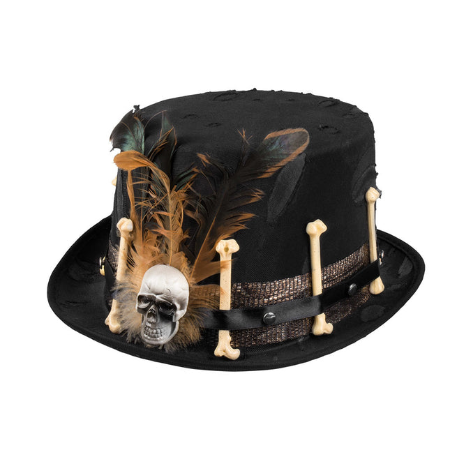 Chapeau d'Halloween Bones Noir