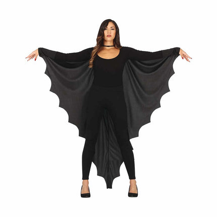 Cape d'Halloween noire Chauve-souris