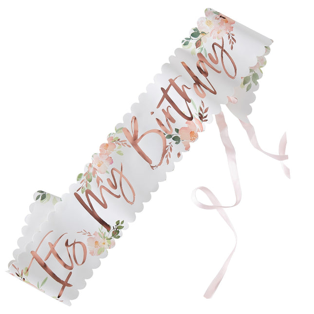 Sash It's My Birthday Flowers 75cm