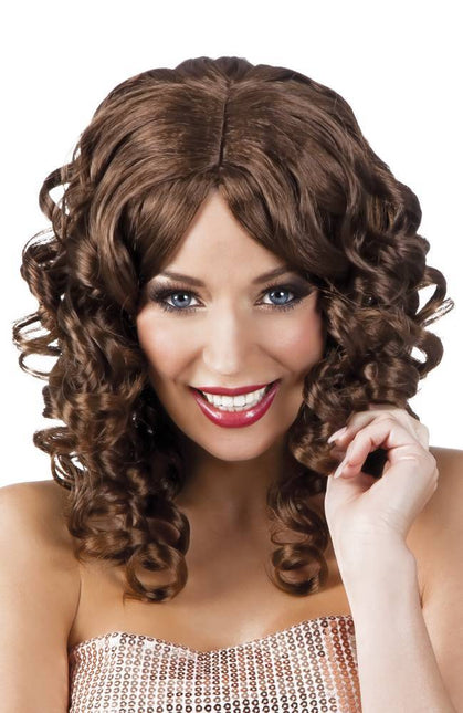 Perruque Half Long Hair Curly Brown