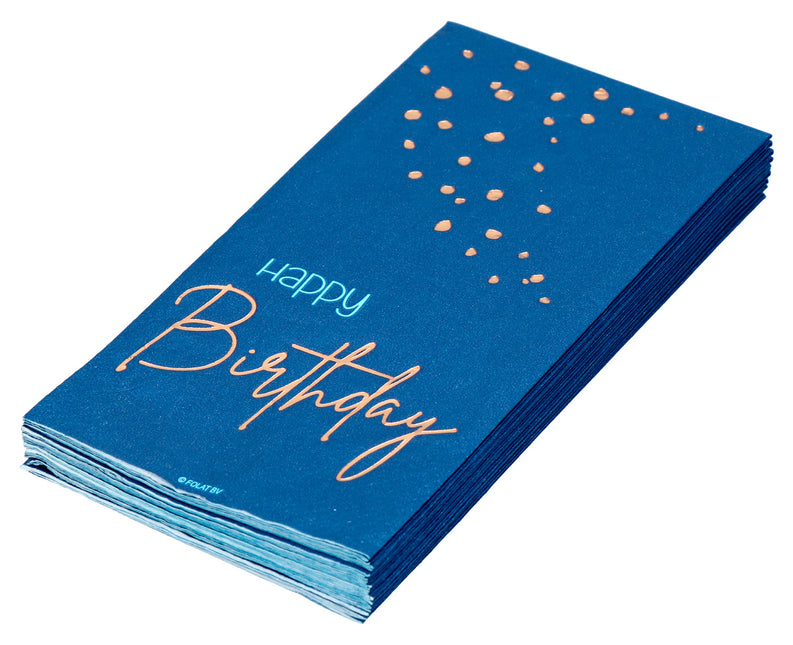 Serviettes de table Happy Birthday Bleu 33cm 10pcs