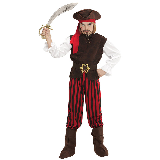 Costume de pirate garçon brun rouge