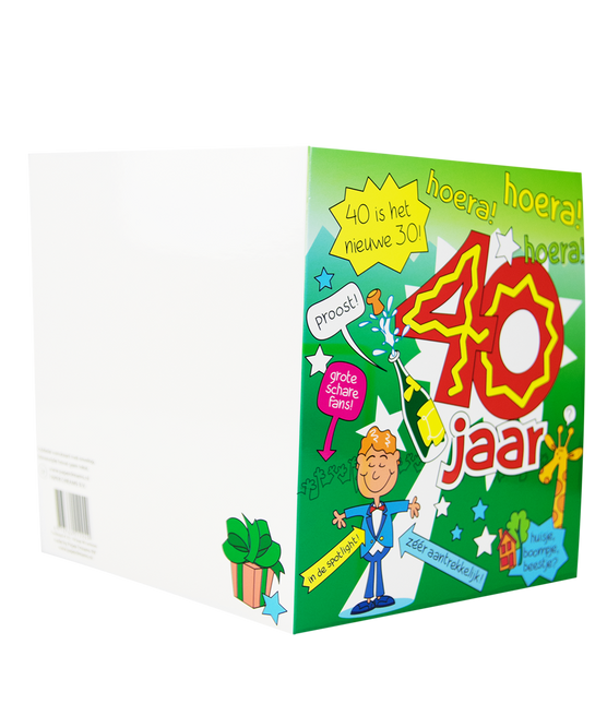 Carte d'anniversaire 40 Years Man Cartoon 16.5cm