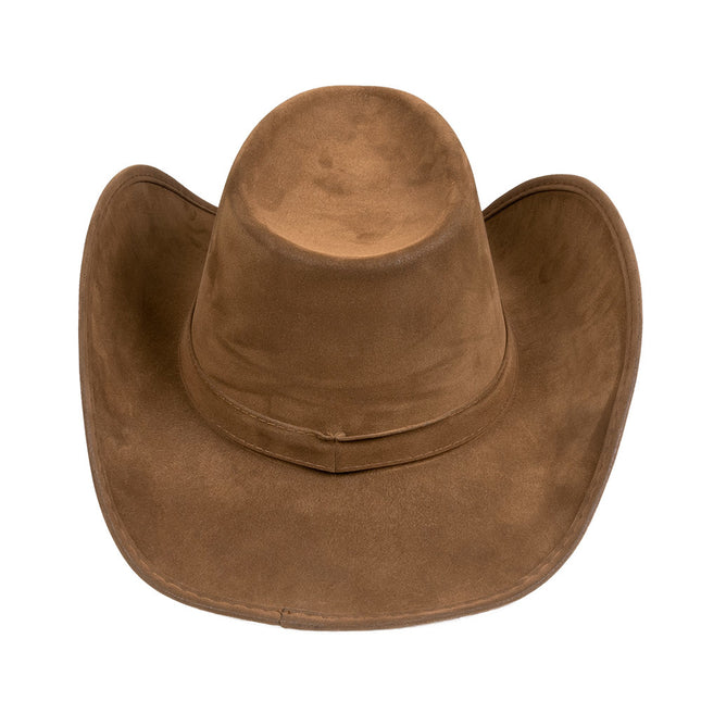 Chapeau de cow-boy Faux cuir marron 43cm