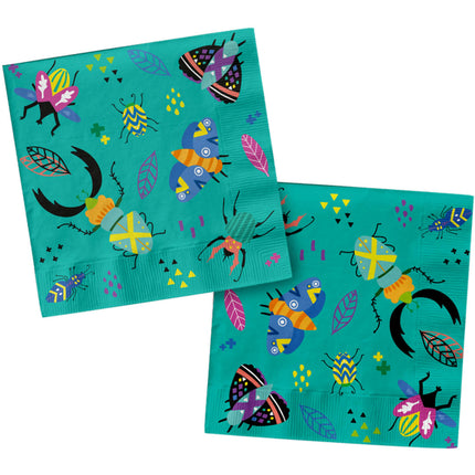 Serviettes en forme d'insecte 33cm 20pcs