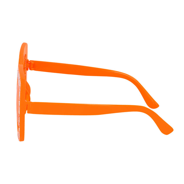 Lunettes orange pailletées