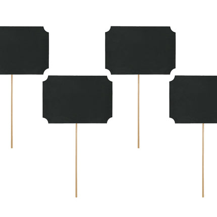 Cake Toppers Writable Black 11cm 4pcs