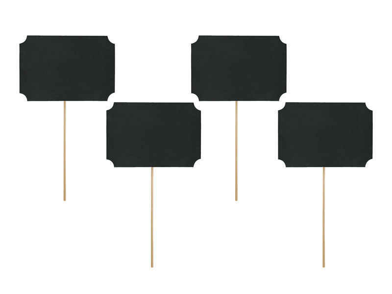 Cake Toppers Writable Black 11cm 4pcs