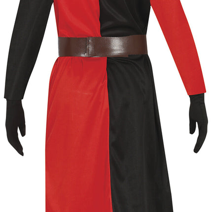 Costume de chevalier Rouge Noir Garçon