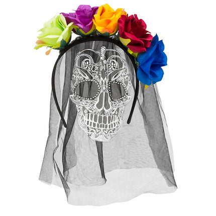 Bandeau de cheveux du Jour des Morts Voile Floral