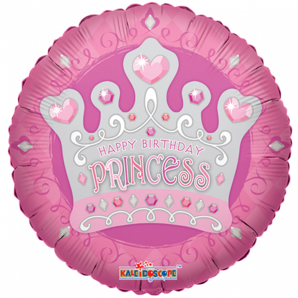 Ballon à l'hélium Happy Birthday Princess Crown 45cm vide