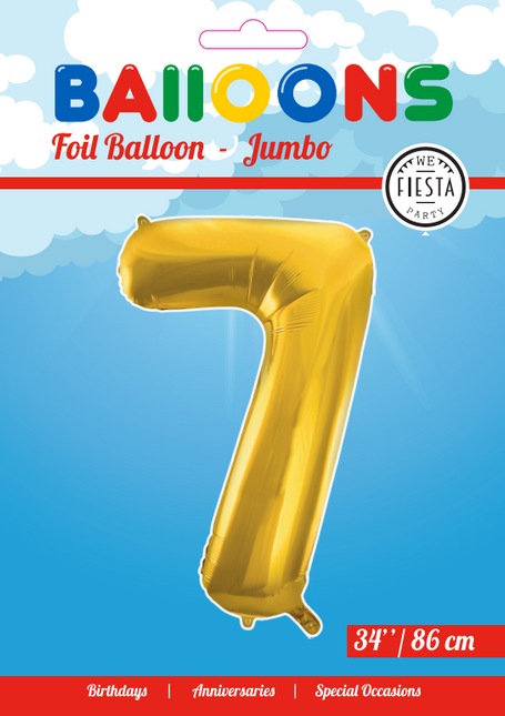 Ballon de baudruche Figure 7 Gold XL 86cm vide