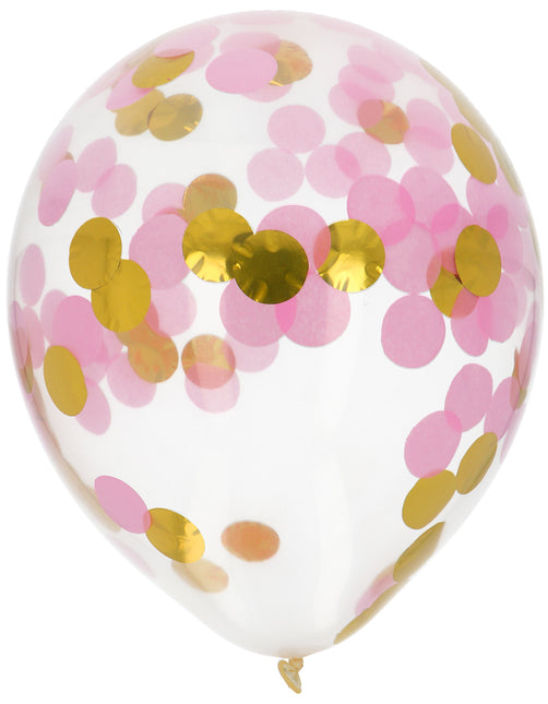 Ballon Confetti Rose Or 30cm 4pcs