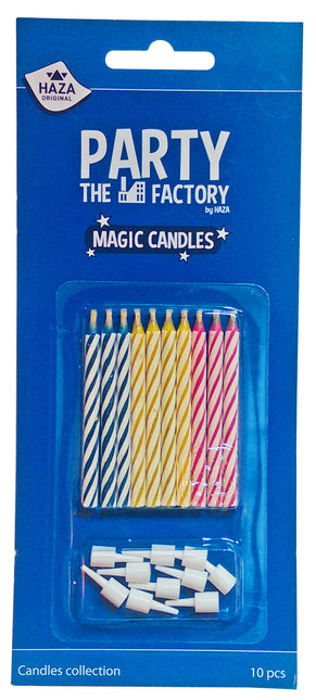 Bougies magiques avec porte-bougies 6cm 10pcs