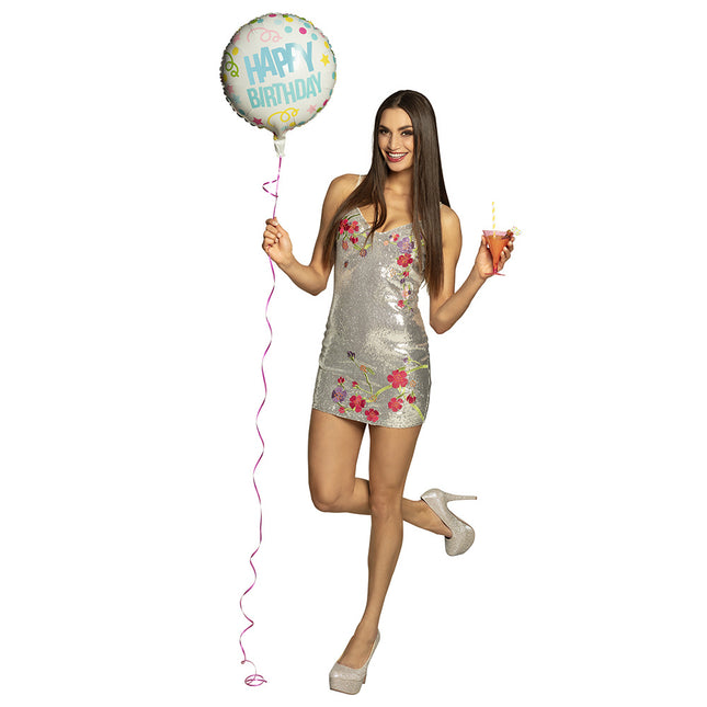 Happy Birthday Helium Balloon Confetti 45cm vide