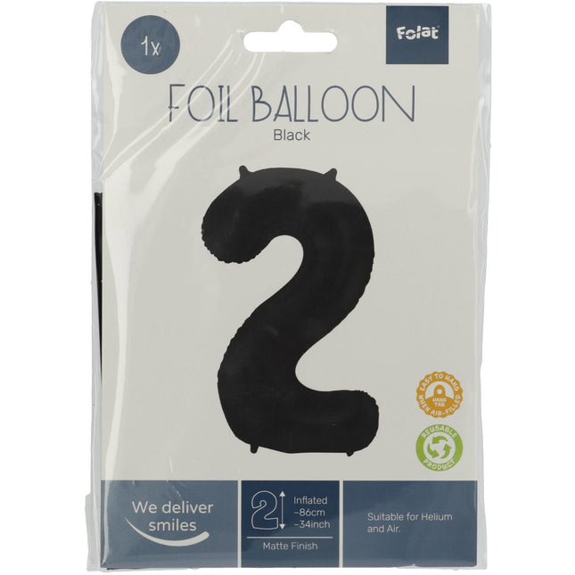 Ballon de baudruche Figure 2 Noir mat XL 86cm vide