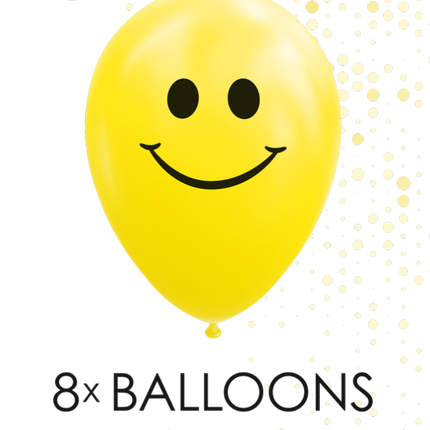 Ballons jaunes Smiley 30.5cm 8pcs