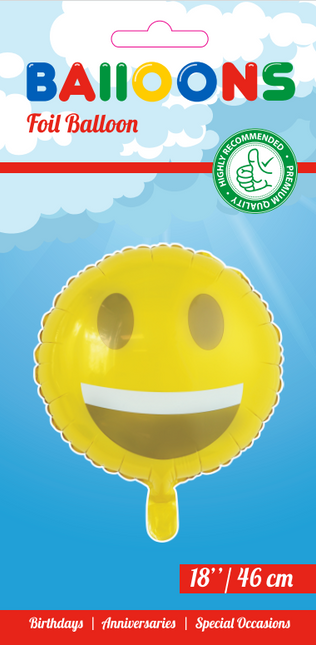 Ballon à l'hélium Emoji Smile 45cm vide