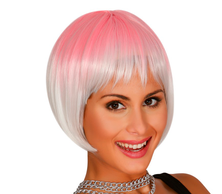 Perruque rose cheveux courts