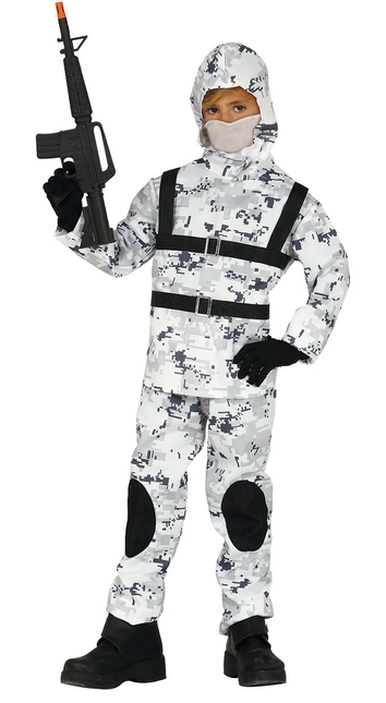 Costume de soldat enfant blanc gris