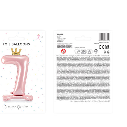 Ballon de baudruche Figure 7 Rose Clair Standard Vide 84cm