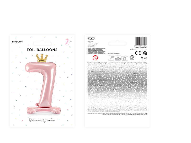 Ballon de baudruche Figure 7 Rose Clair Standard Vide 84cm