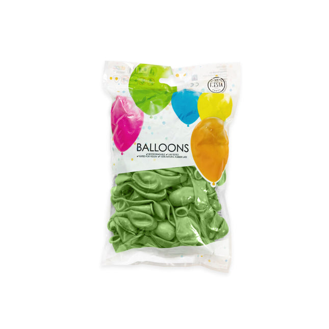 Ballons verts métalliques 13cm 100pcs